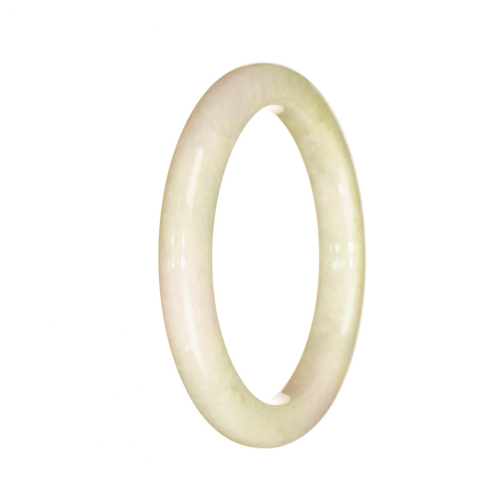 Genuine Grade A Pale Green with Lavender Jade Bangle - 53mm Semi Round