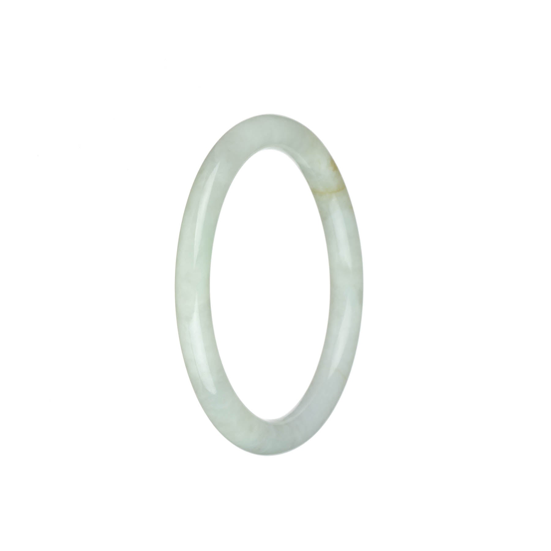 Authentic Grade A White Jadeite Jade Bracelet - 57mm Petite Round