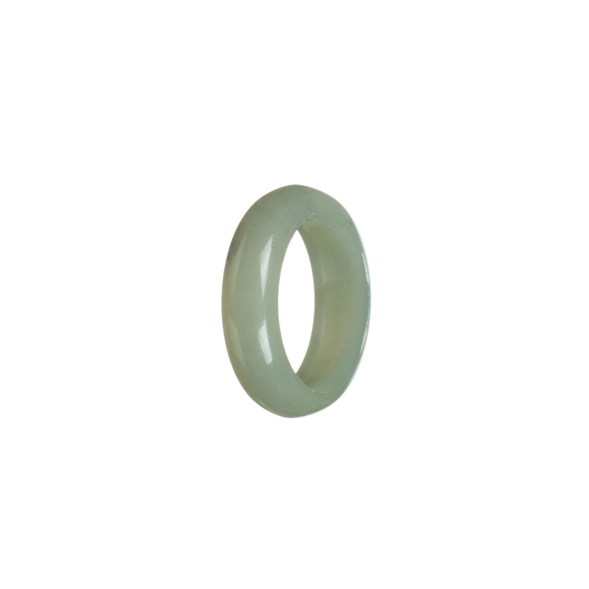 Real Greyish Green Jade Band - Size Q