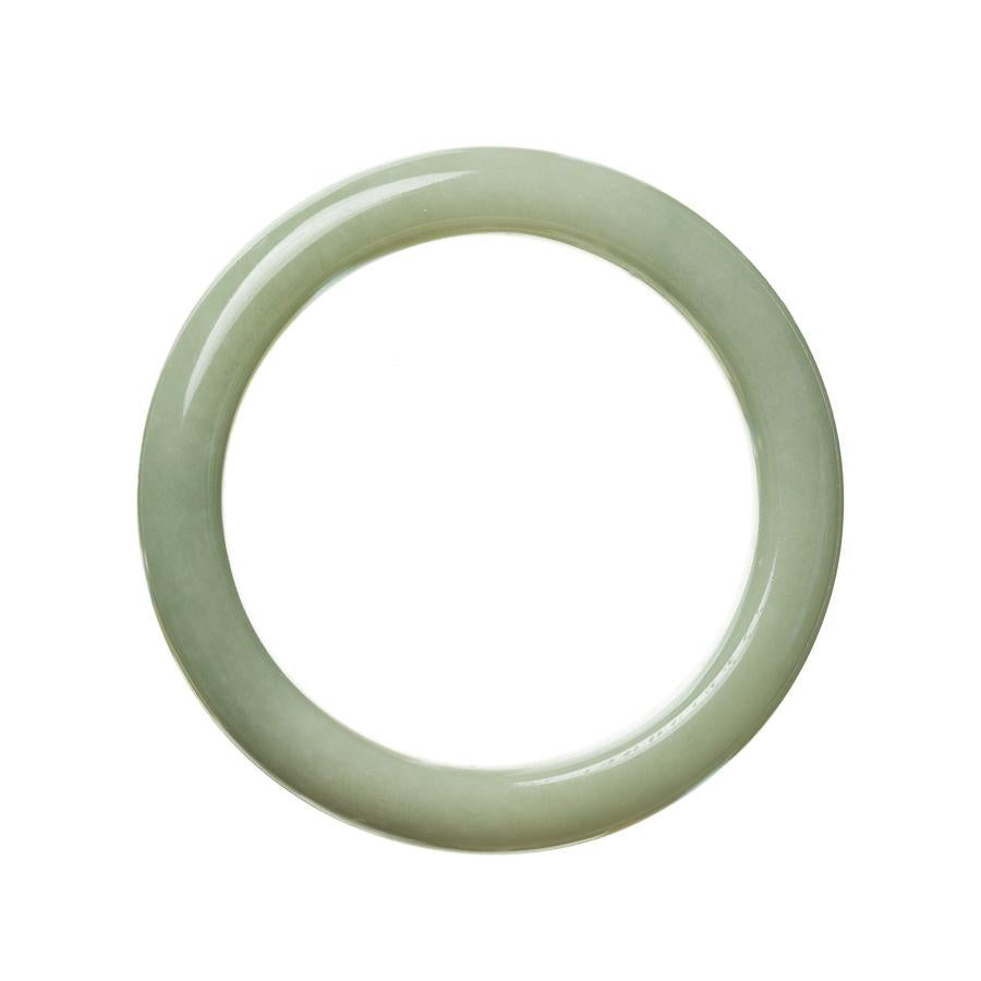 Authentic Grade A Green Jadeite Bracelet - 54mm Semi Round