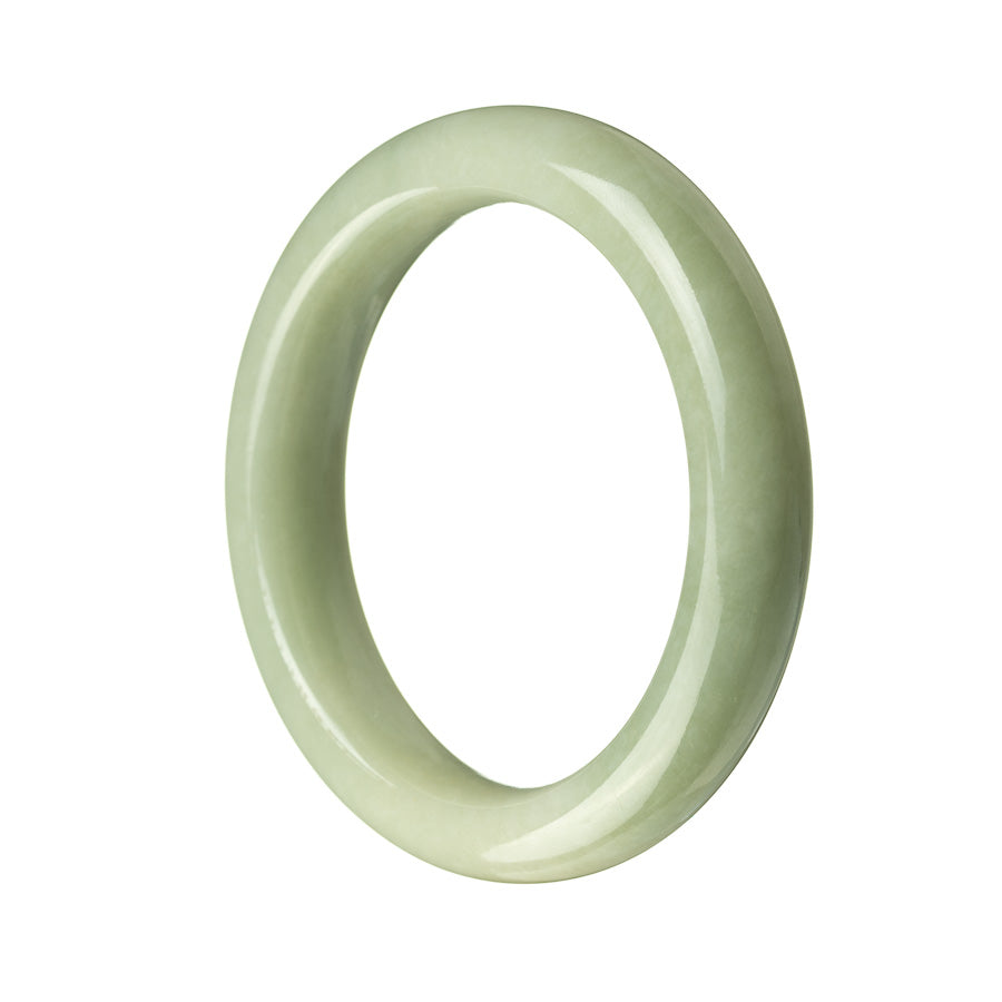 Authentic Grade A Green Jadeite Bracelet - 54mm Semi Round