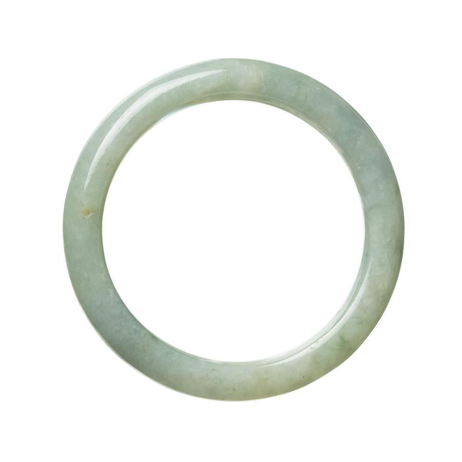 Real Type A Green Jadeite Jade Bracelet - 62mm Semi Round