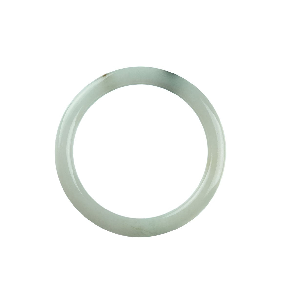 Real Grade A White Jadeite Jade Bangle Bracelet - 53mm Petite Round