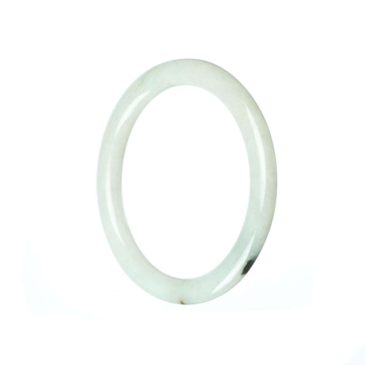 Real Grade A White Jadeite Jade Bangle Bracelet - 53mm Petite Round