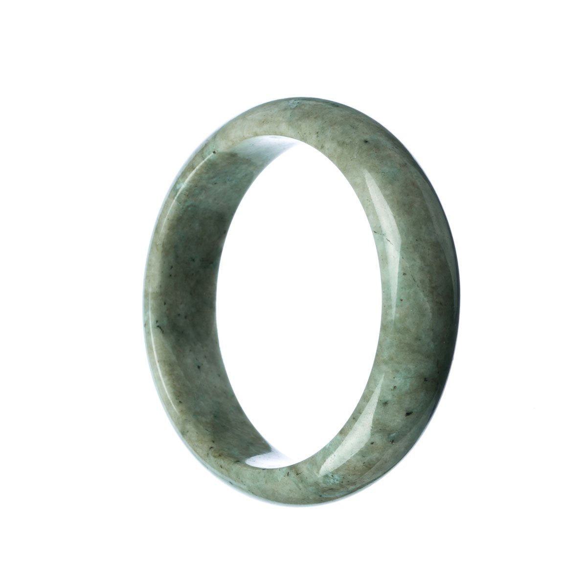 Genuine Natural Pale Green Traditional Jade Bangle Bracelet - 59mm Half Moon