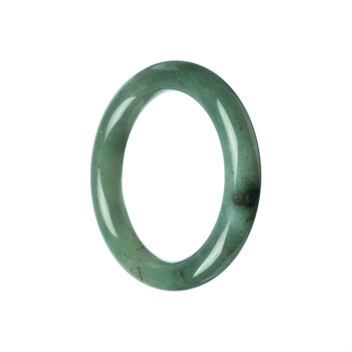 Authentic Type A Green Burmese Jade Bangle Bracelet - 51mm Round