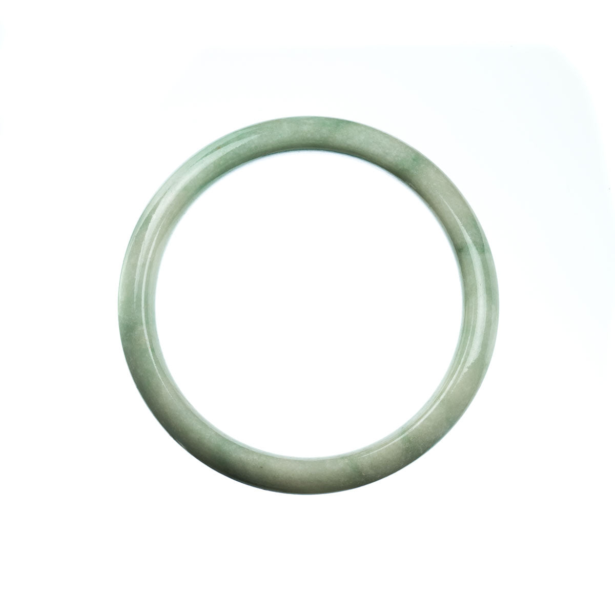 Genuine Type A Pale Green Jadeite Jade Bangle - 57mm Half Moon