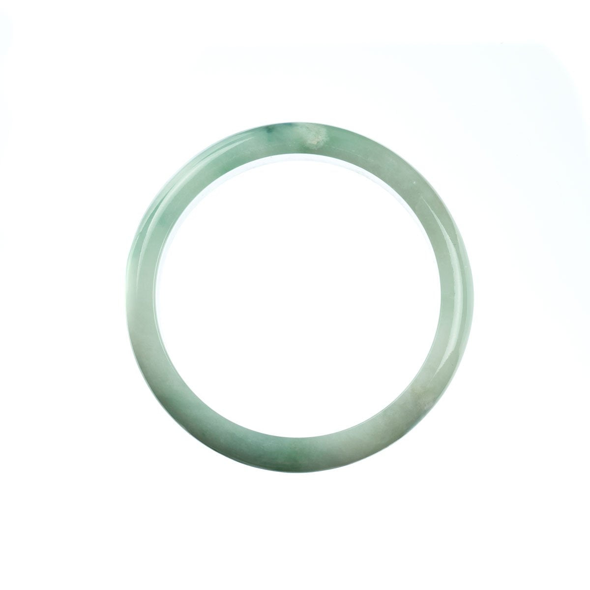 Authentic Type A Pale Green Jadeite Bangle Bracelet - 55mm Half Moon