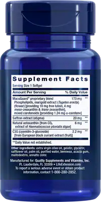 Life Extension MacuGuard? Ocular Support with Saffron & Astaxanthin