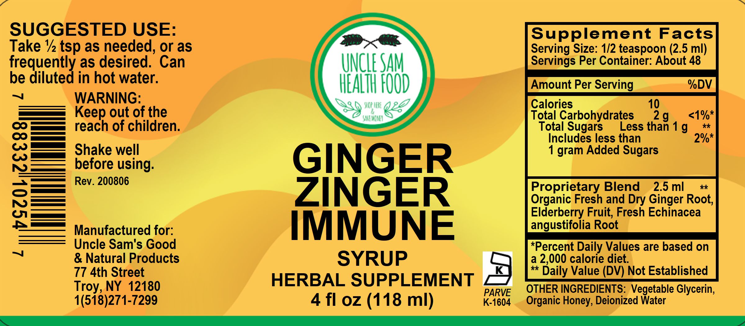 Ginger Zinger Immune Syrup