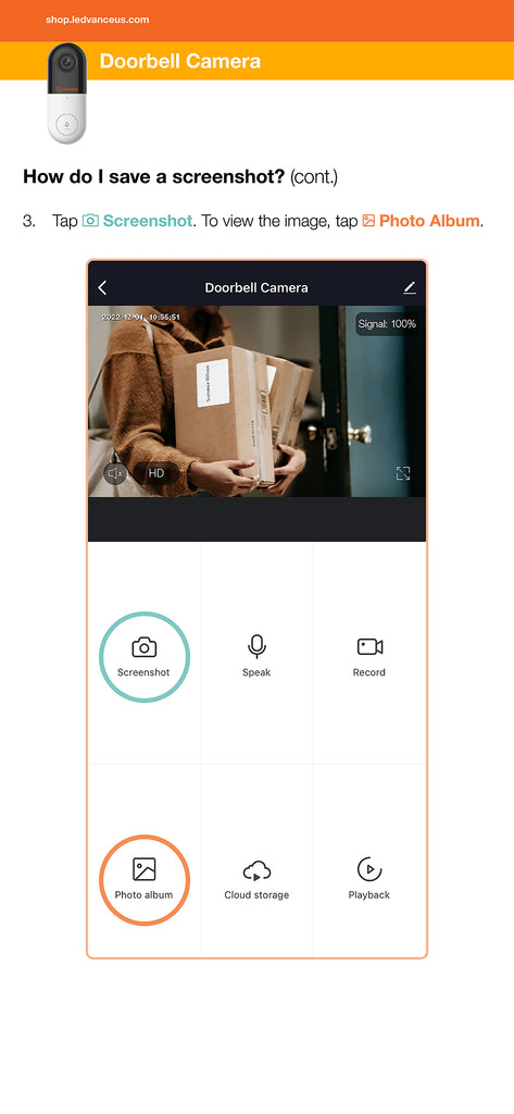 Doorbell Camera: How do I save a screenshot? – LEDVANCE