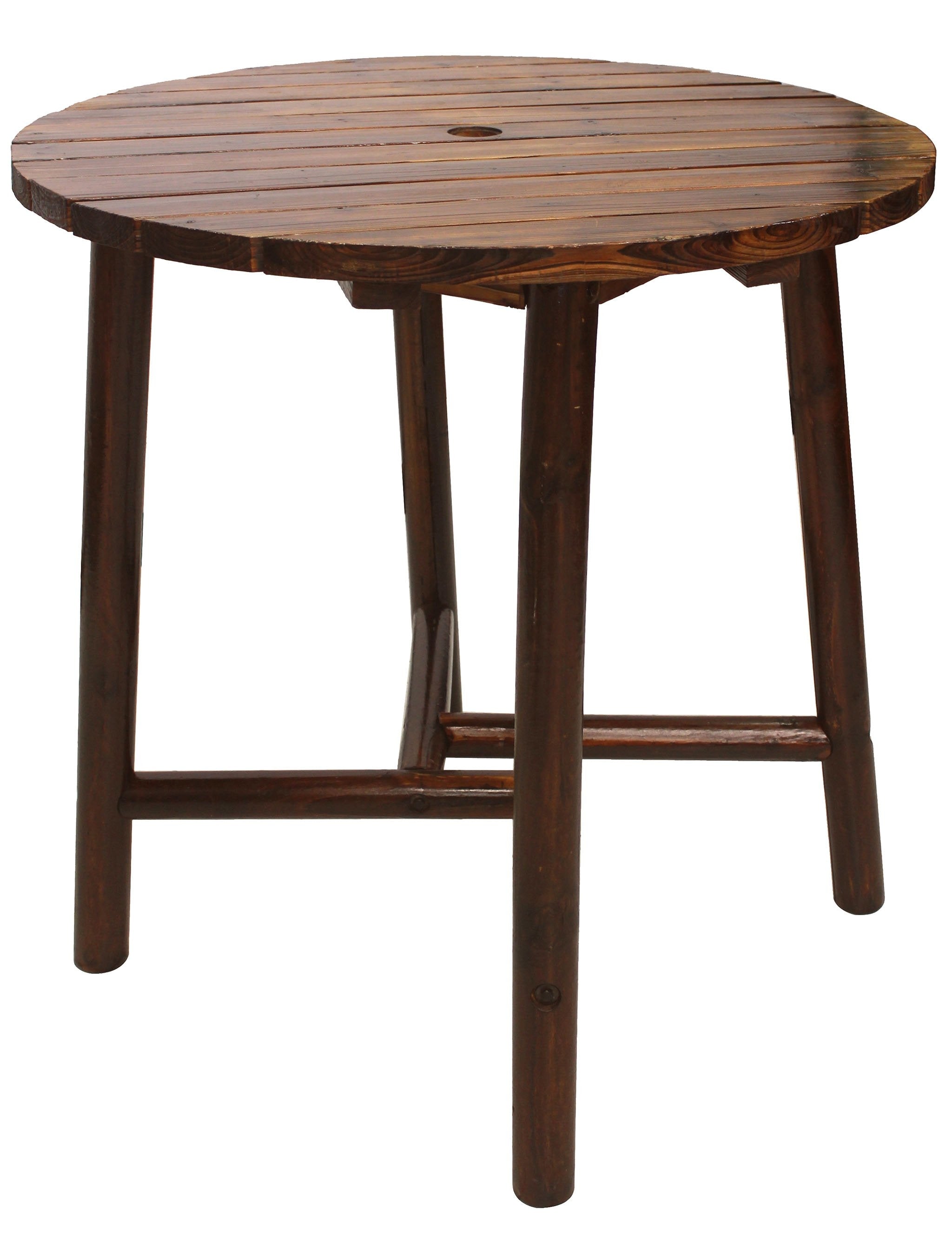 Char-Log Slatted Round Bar Table - For Pickup ONLY (Excluding Wholesale Orders)