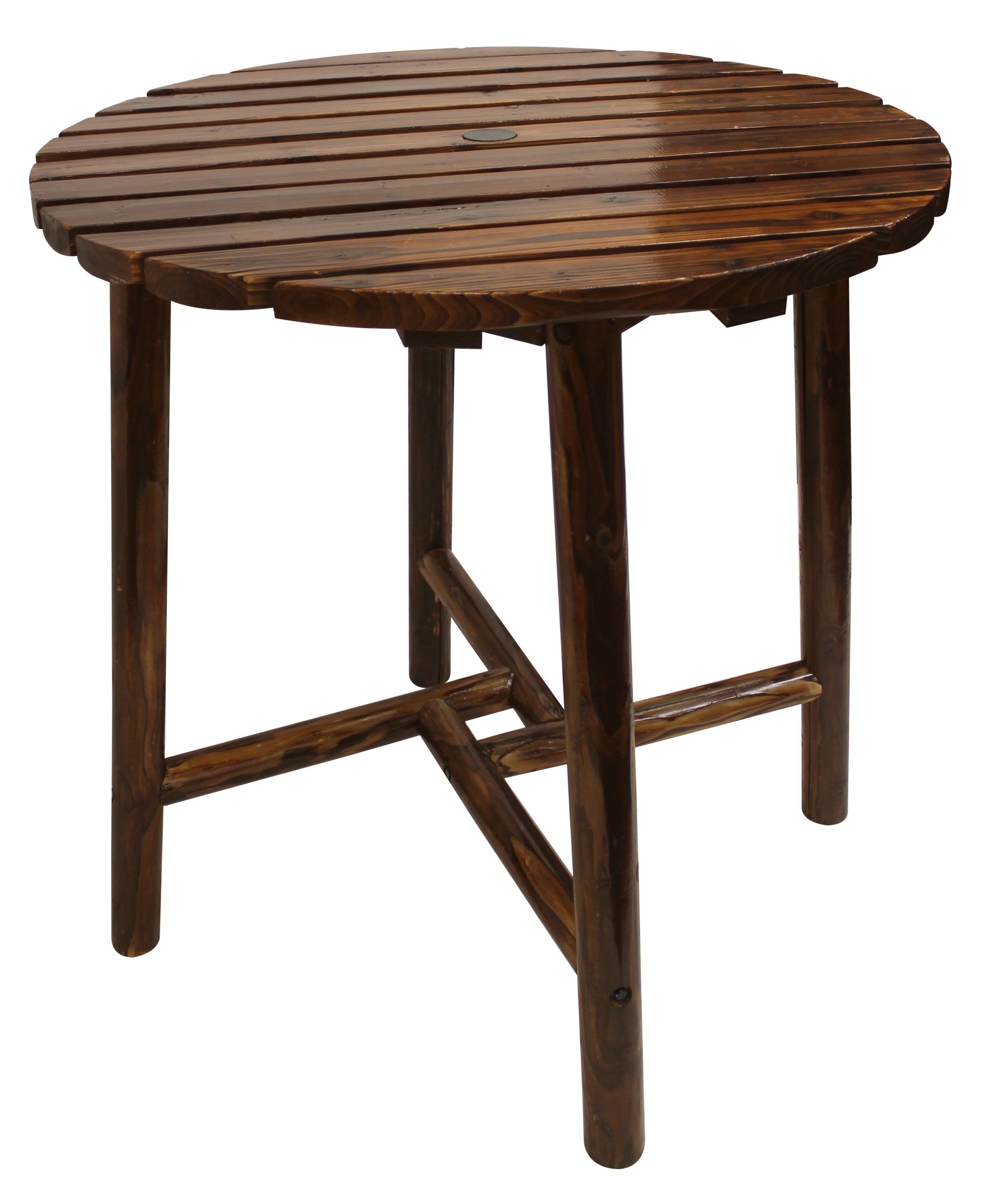 Char-Log Slatted Round Bar Table - For Pickup ONLY (Excluding Wholesale Orders)