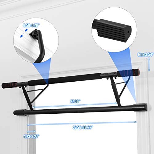 Doorway Pull Up Bar, Chin-Up Bar with Smart Larger Hooks, No Installation Needed