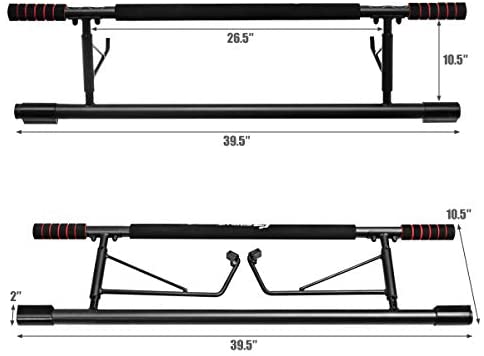 Doorway Pull Up Bar, Chin-Up Bar with Smart Larger Hooks, No Installation Needed