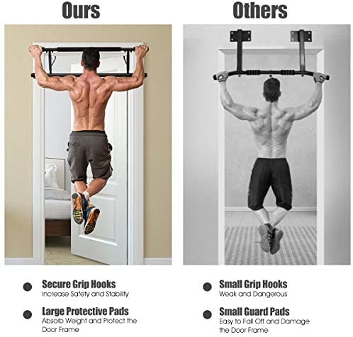Doorway Pull Up Bar, Chin-Up Bar with Smart Larger Hooks, No Installation Needed