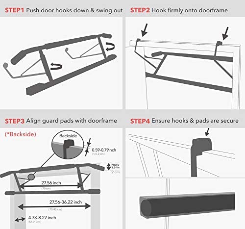 Pull Up Bar Max with Ergonomic Grip - USA Original Patent