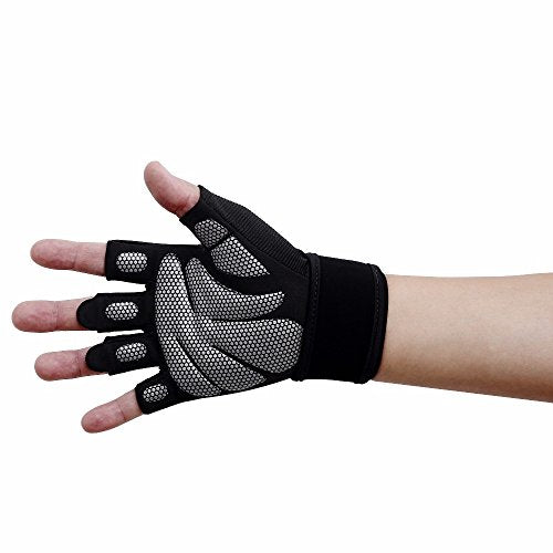 Workout Gloves, Light Microfiber & Anti-Slip Silica Gel Grip Gloves for Crossfit