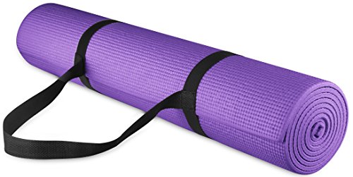 Premium All Purpose High Density Non-Slip Exercise Yoga Mat with Carrying Strap