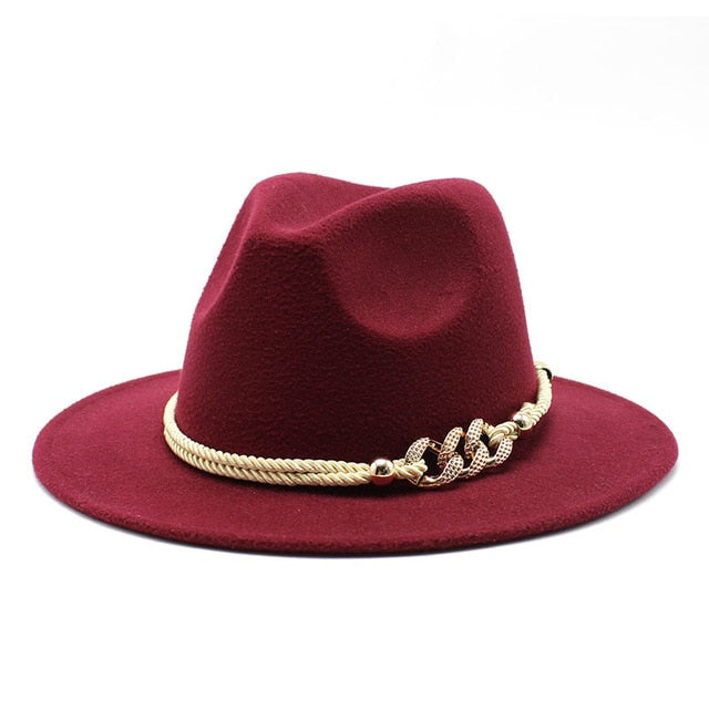 Solid Felt Fedoras Hat for Men Women artificial wool Blend Jazz Cap