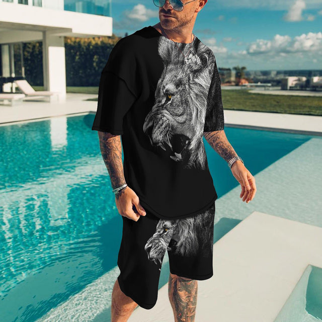 New Men Oversized Vintage Tshirt and Shorts Set