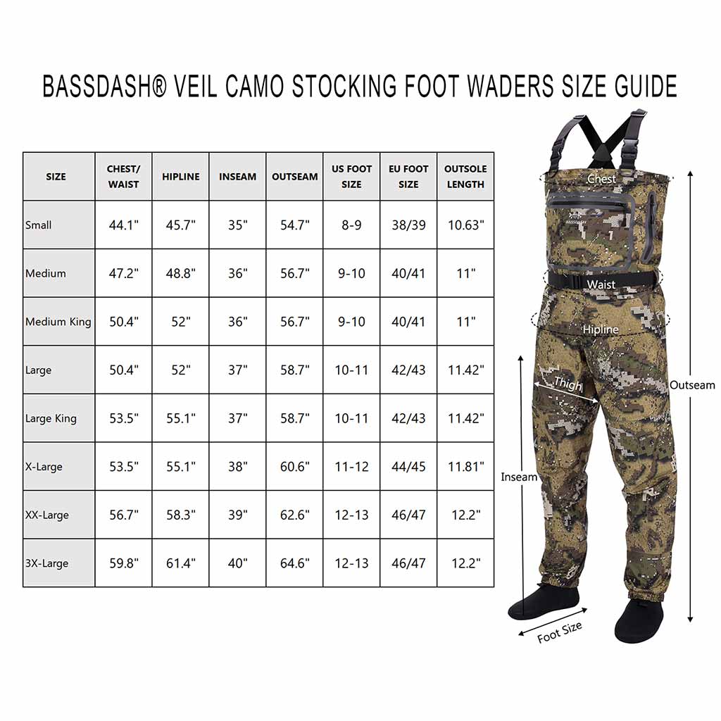 Camo Fishing Waders Lightweight Chest Waders Stocking Foot Bassdash