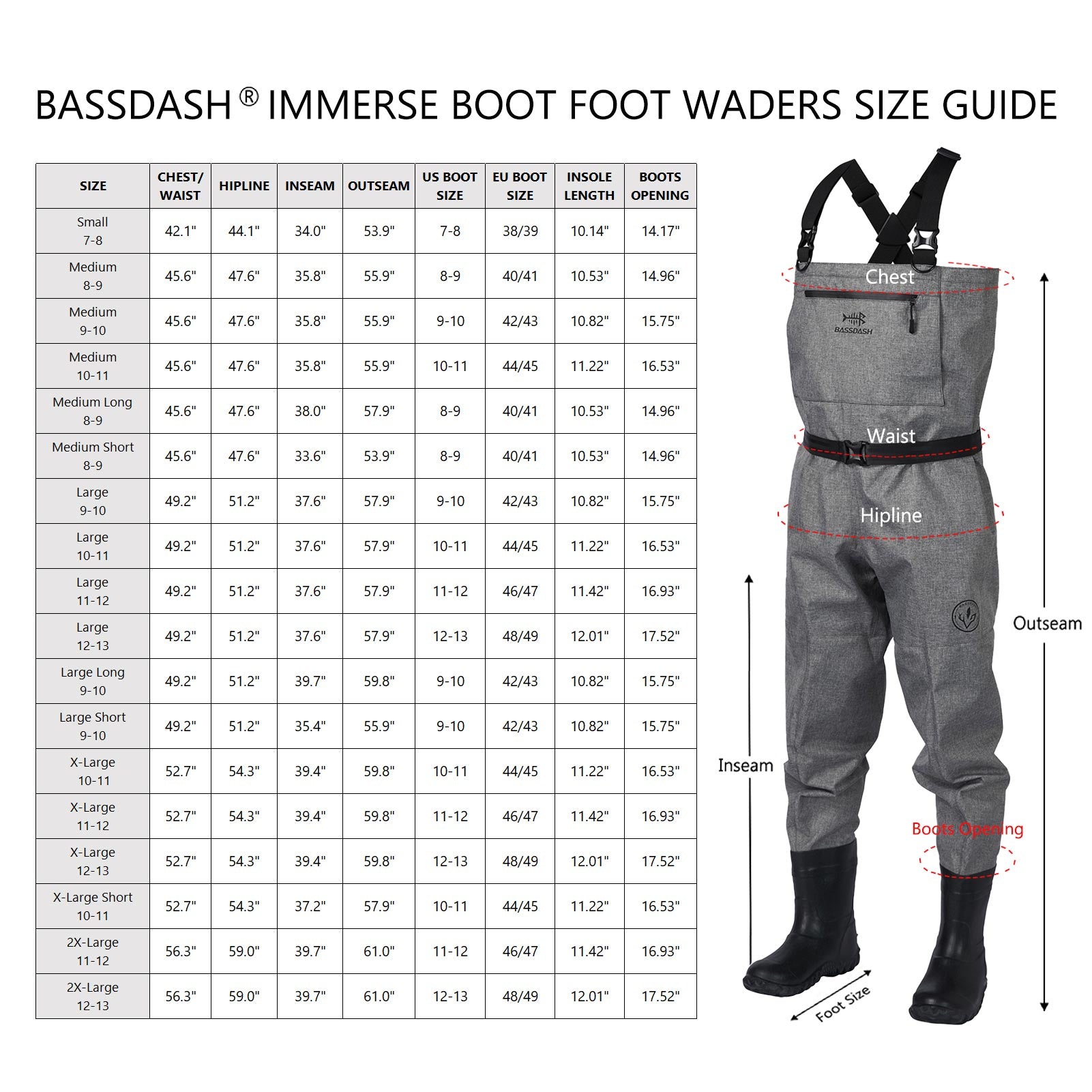 Breathable Waders with Boots | Bassdash Fishing