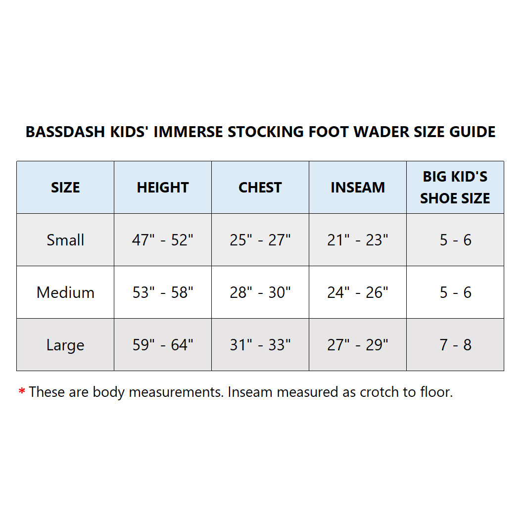 IMMERSE Breathable Youth Fishing Waders Stocking Foot