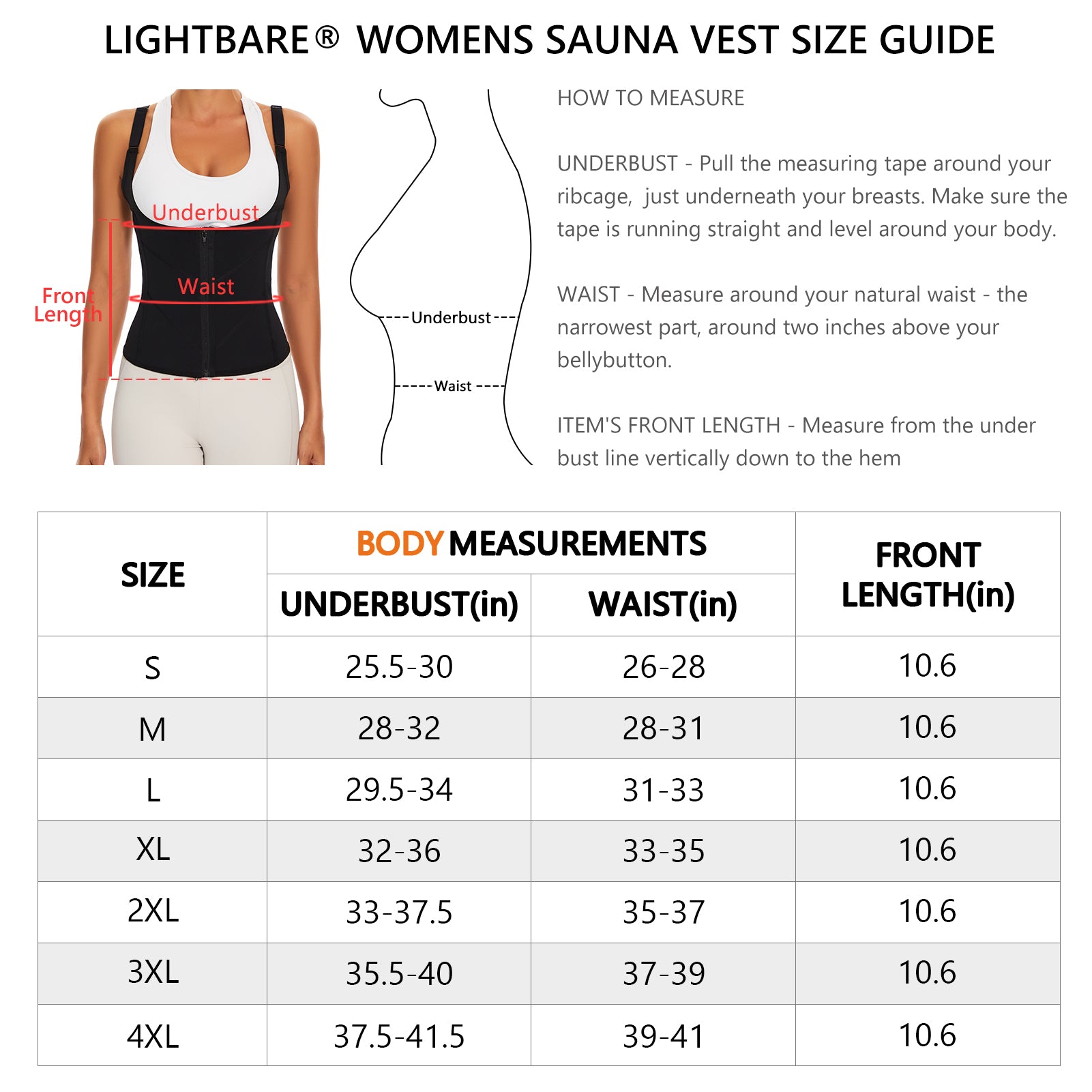 Lightbare Women's Waist Trainer Vest Sauna Sweat Corset Shapewear