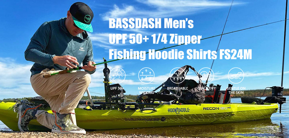 UPF men's Hooded Fishing Shirt with Zip