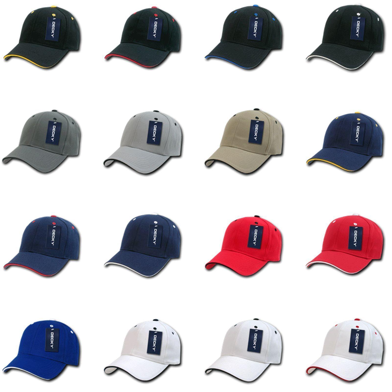 1 Dozen Blank Decky Sandwich Visor Pro Baseball Hats Caps Wholesale Lot