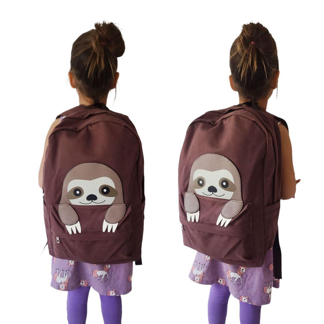 Empire Cove Canvas School Backpack Peeking Fox Dog Cat Sloth Shark Book Bag