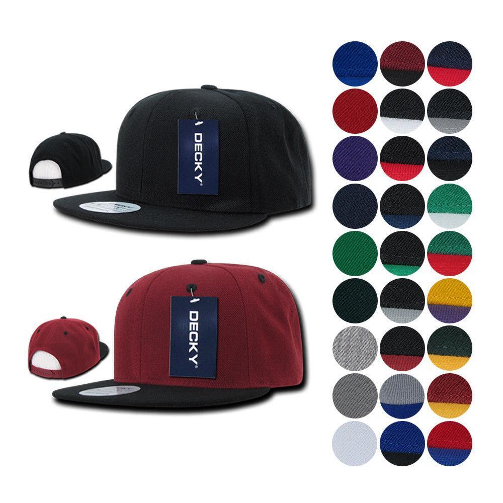 Decky 100 Lot Of Blank Flat Bill Snapback Caps Hats Solid Two Tone Wholesale Lots