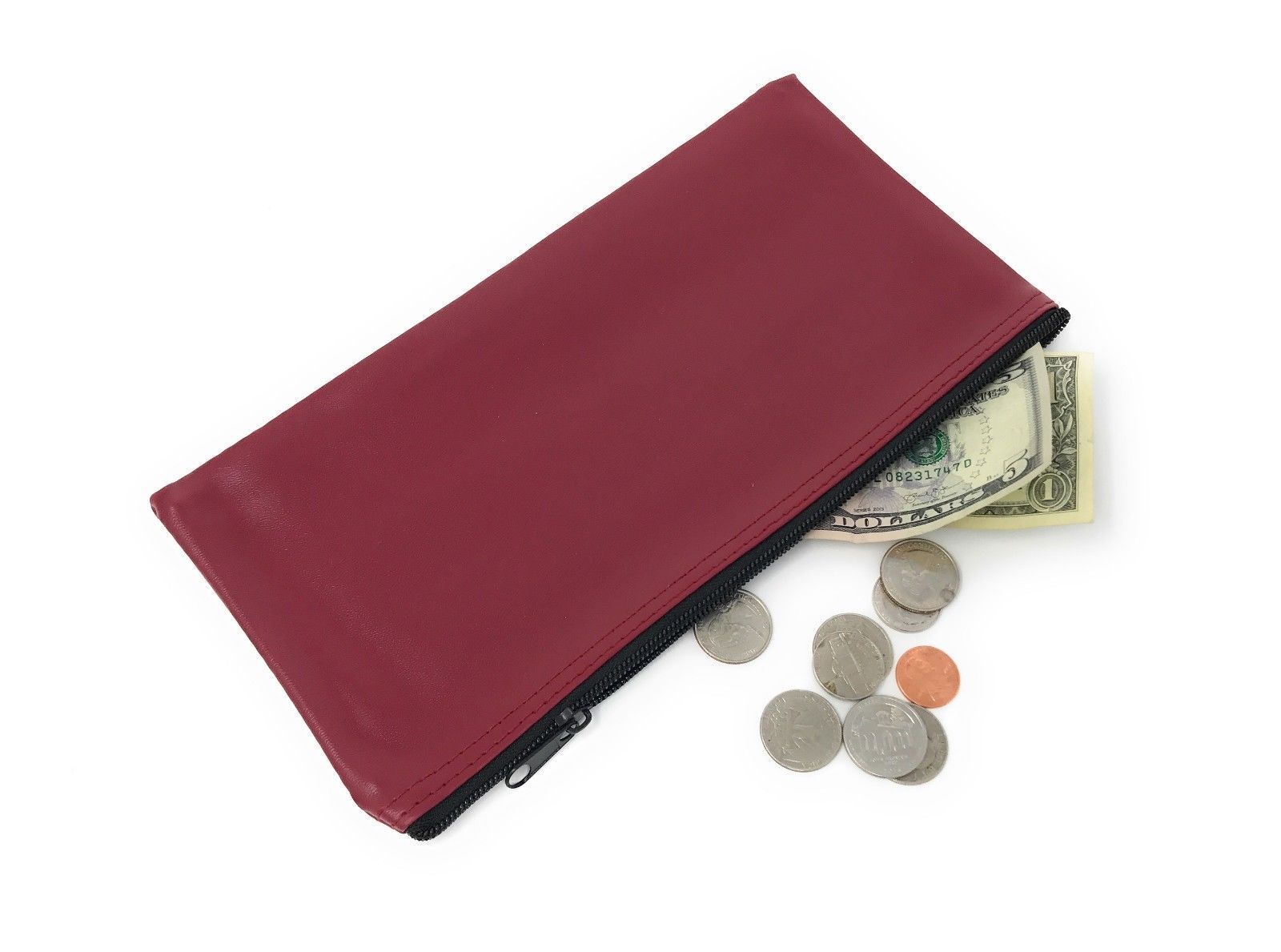 Zippered Bank Bags Deposit Carry Pouch Purse Coins Safe Money Organizer 11 X 5.5