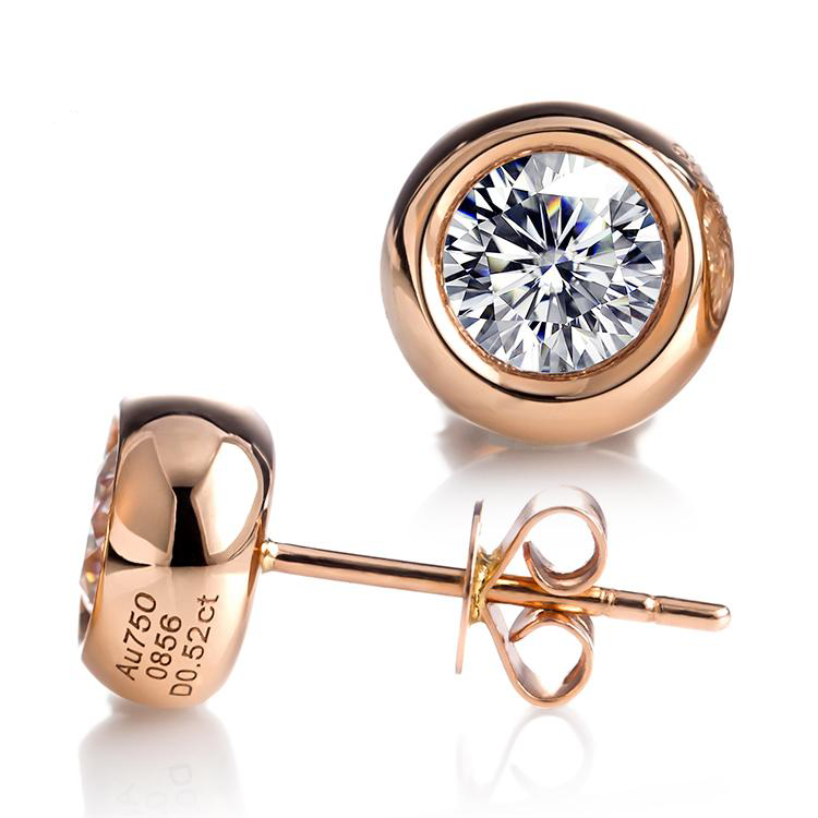 18K Gold 1 TCW Moissanite Earrings