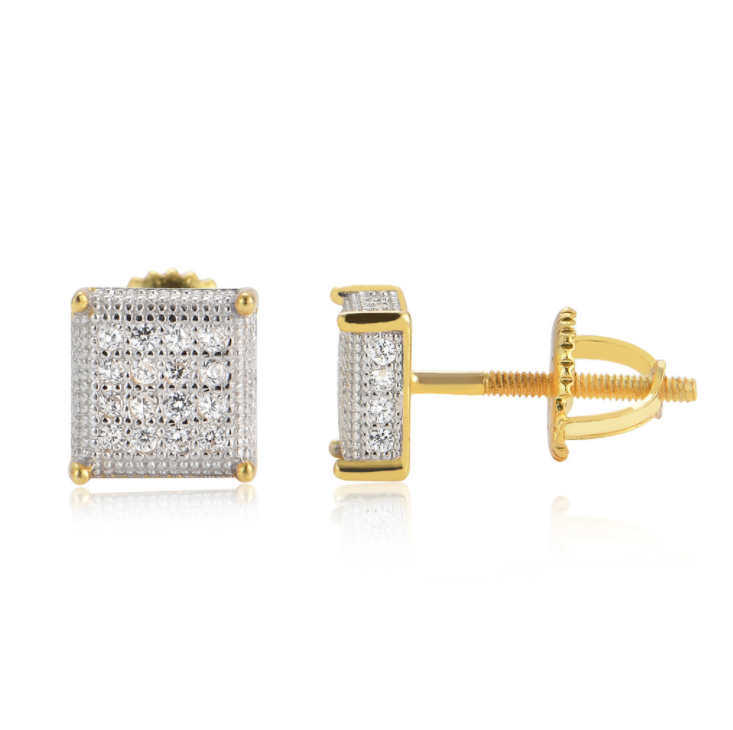 1 TCW Moissanite Gold Earrings