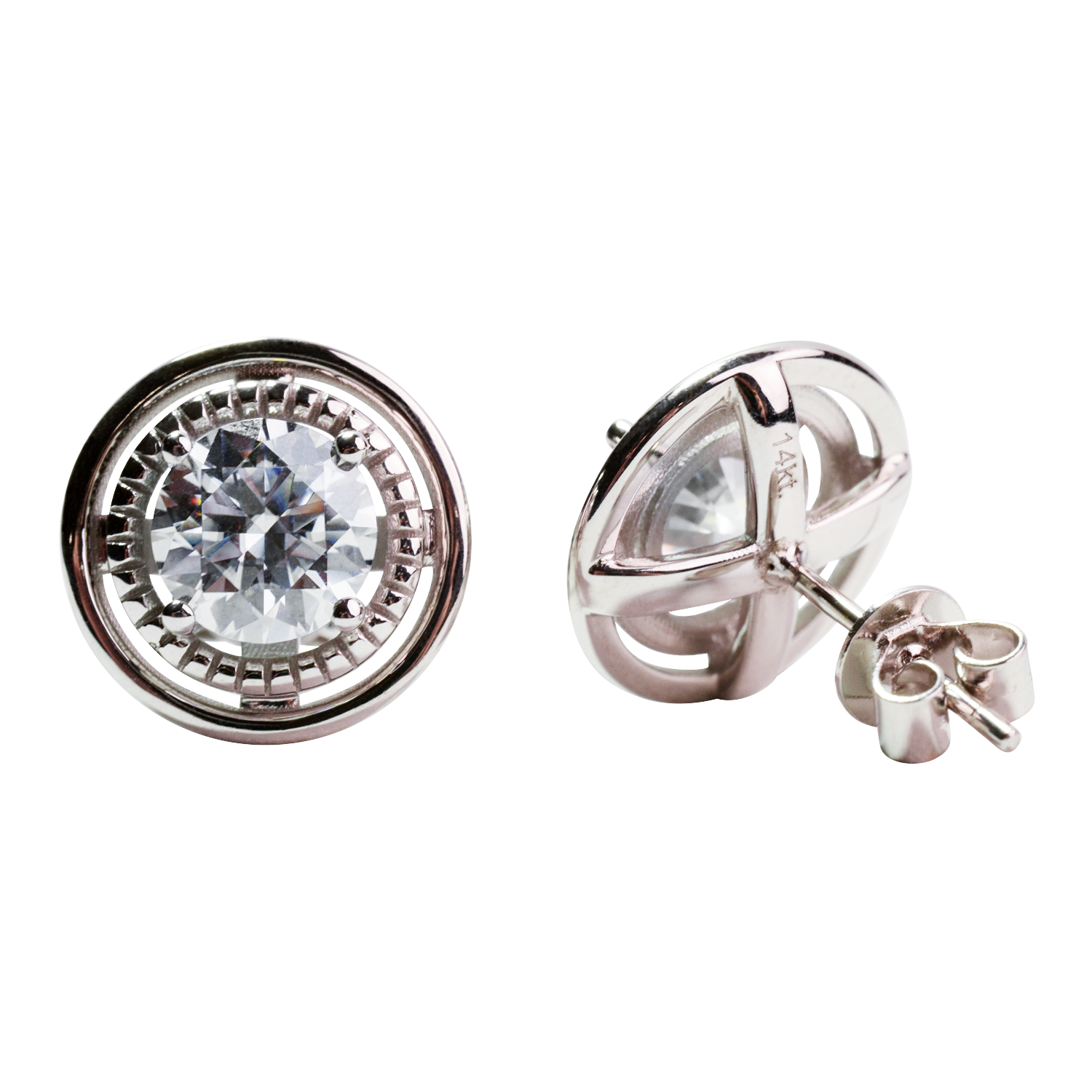 14K Gold 2 TCW Moissanite Earrings