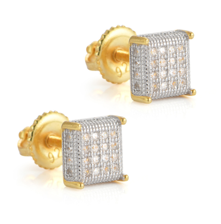 1 TCW Moissanite Gold Earrings