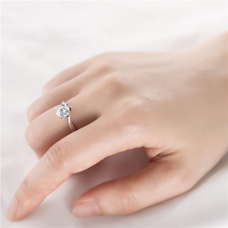 14K Gold 0.3 CT Solitaire Created Diamond Ring