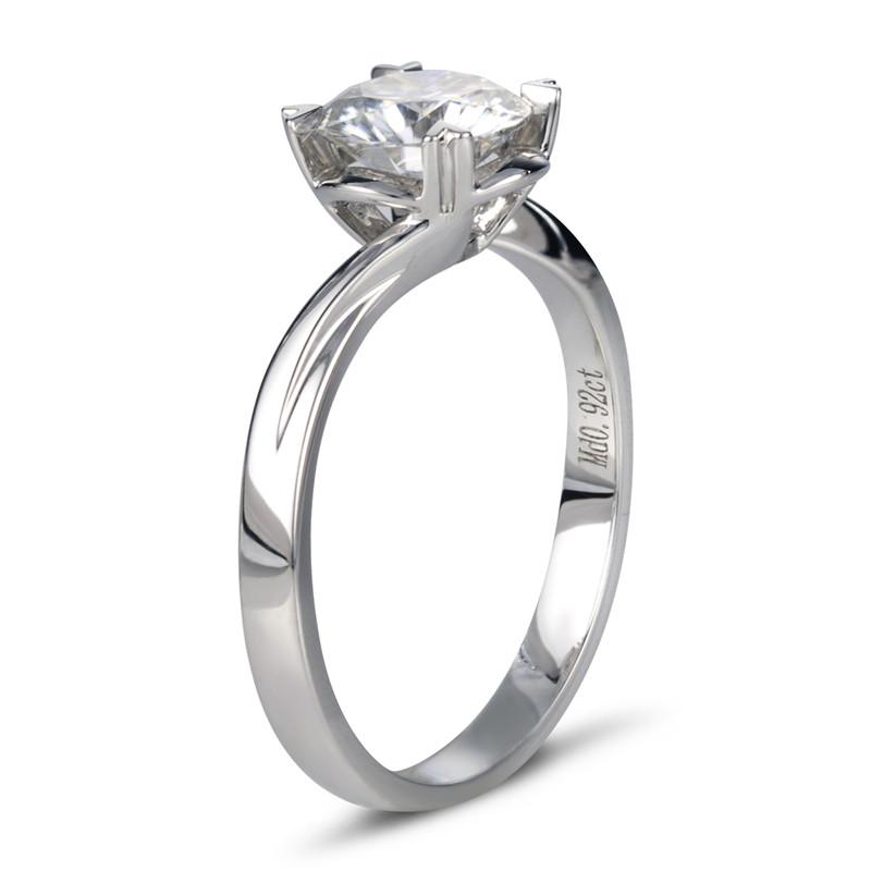 14K Gold 0.3 CT Solitaire Created Diamond Ring