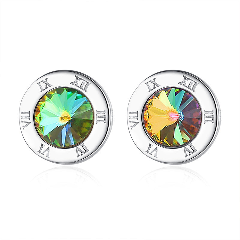 Roman Numeral Crystal Earrings