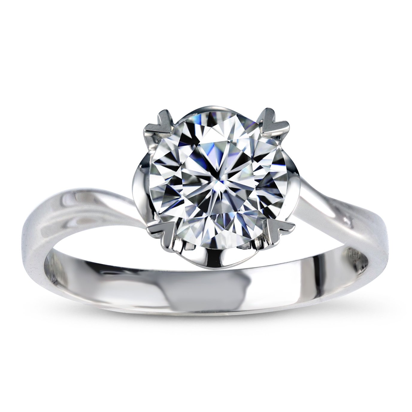 14K Gold 0.3 CT Solitaire Created Diamond Ring