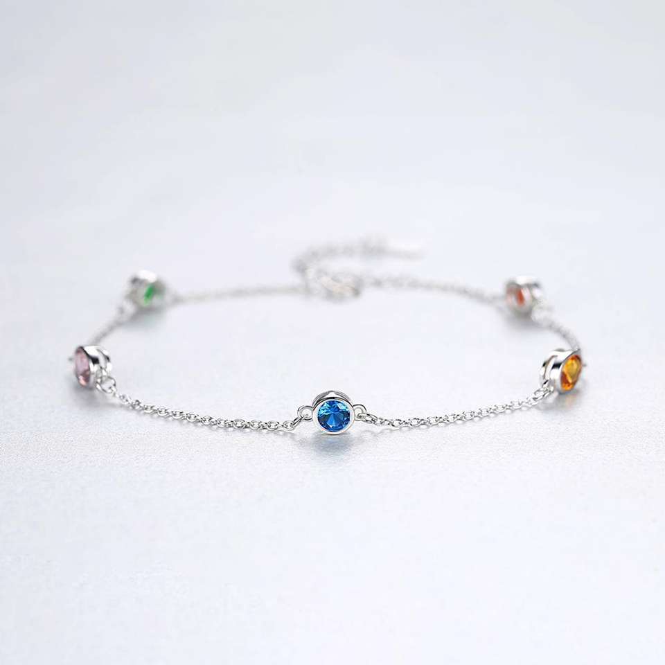 Multi-Gemstone Silver Bracelet