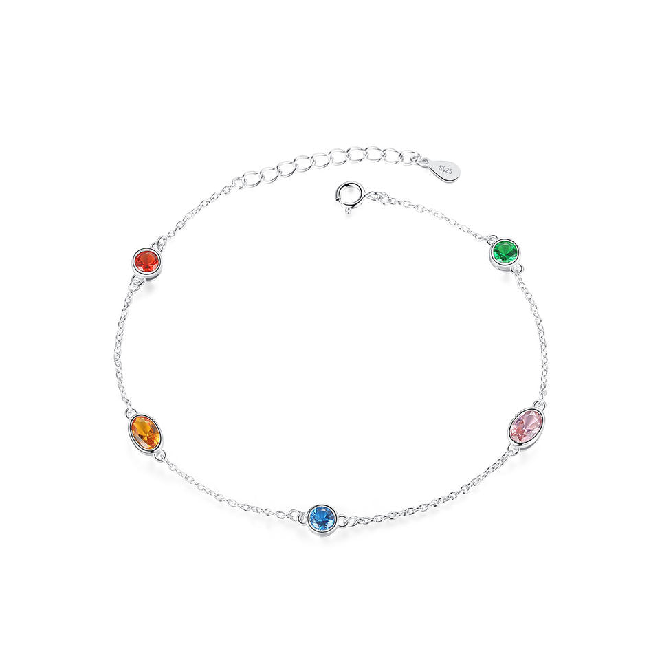 Multi-Gemstone Silver Bracelet