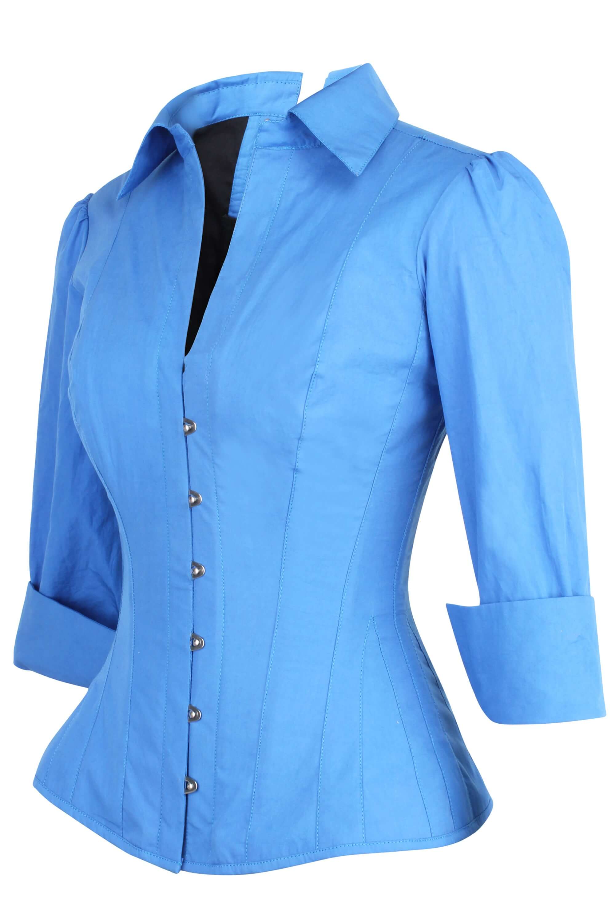 Cornflower Blue Corset Shirt