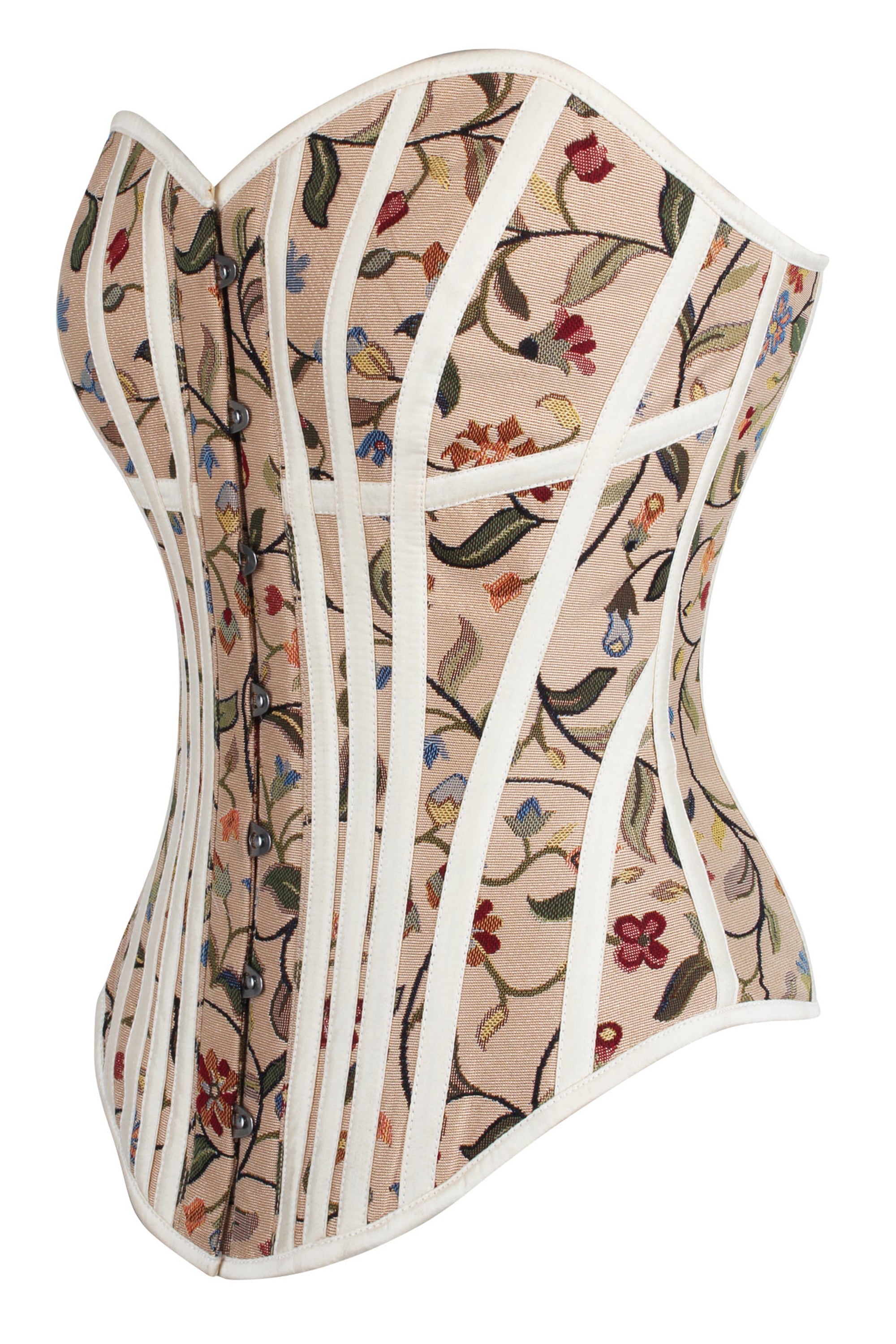 Historically Inspired Floral Print Overbust Corset