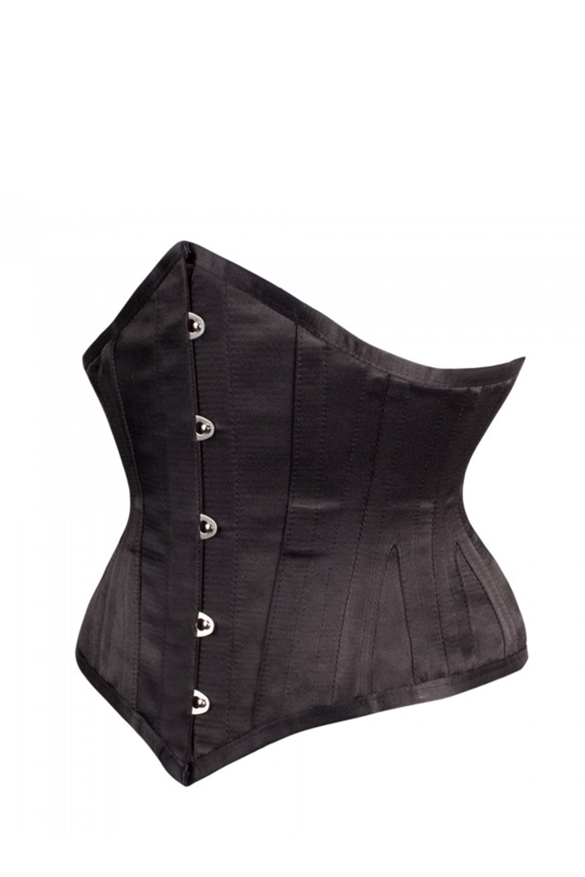 Black Satin Waist Training Waspie Underbust