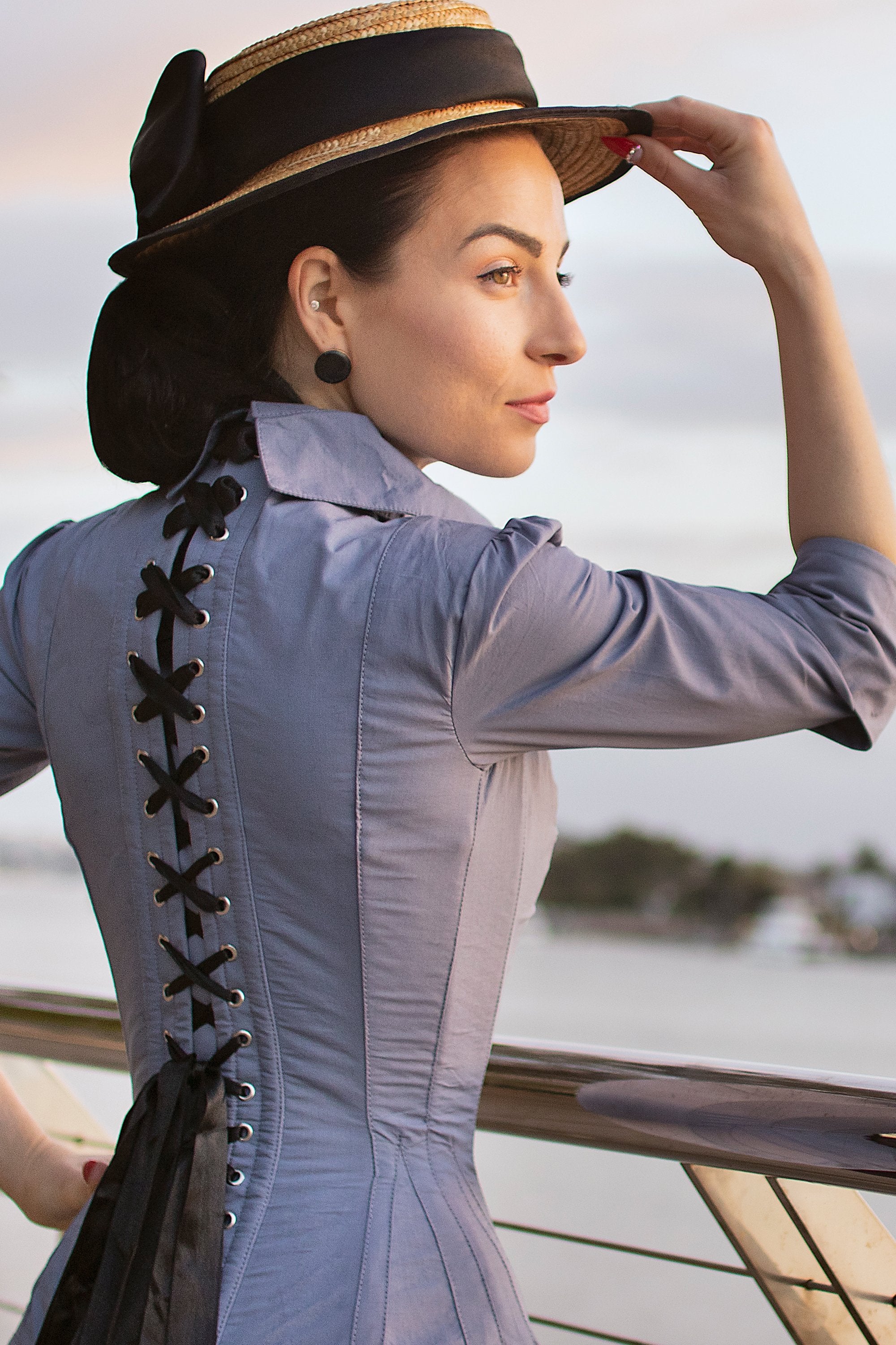 Powder Blue Corset Shirt