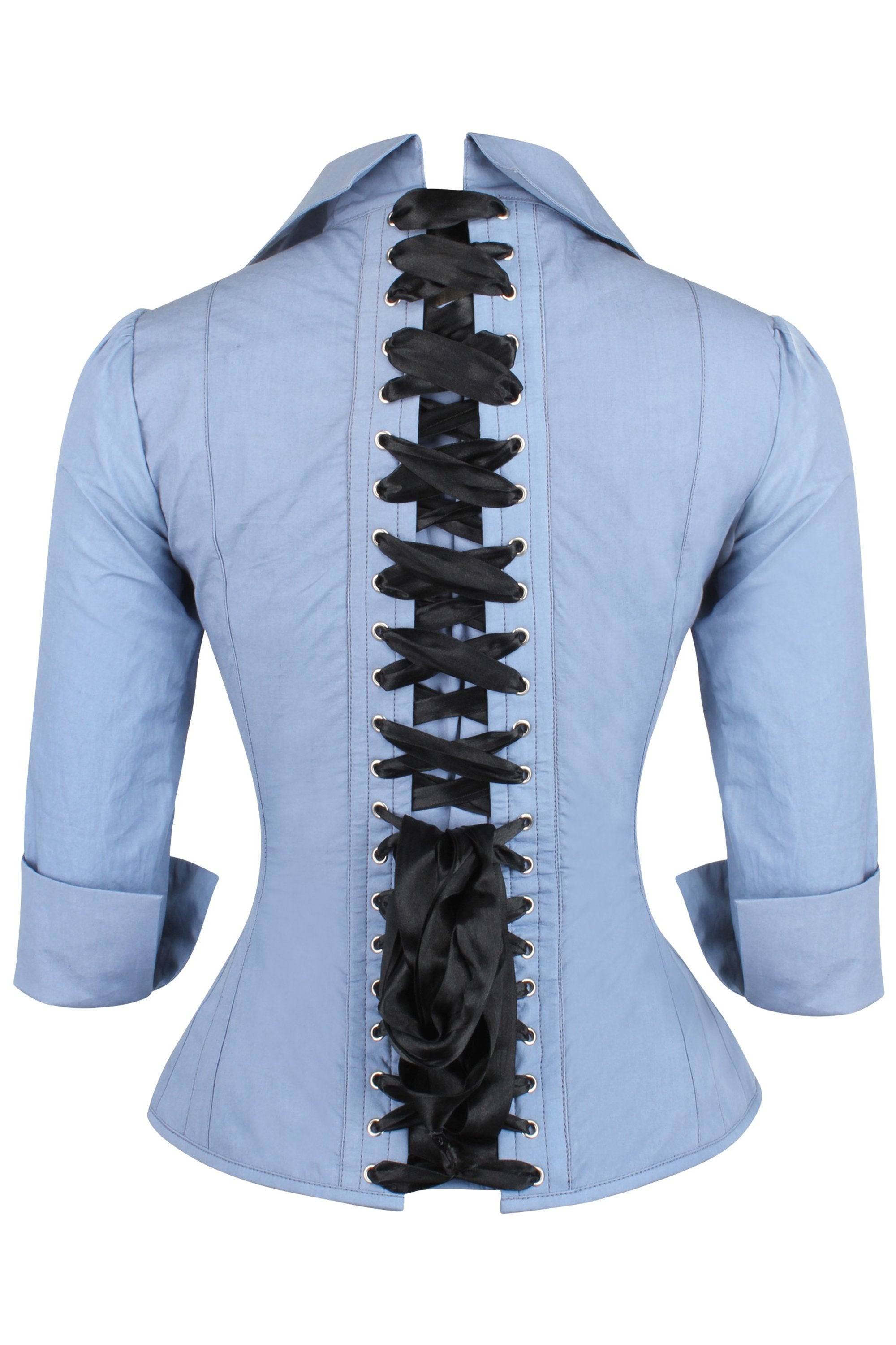 Powder Blue Corset Shirt