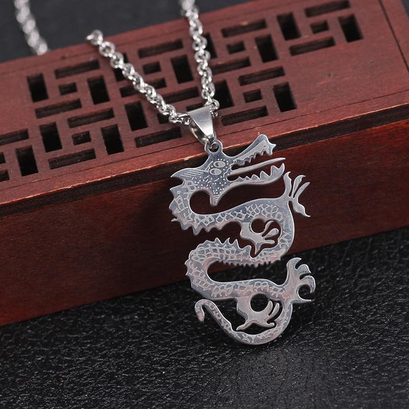 Vikings Nordic Dragon Solid Stainless Steel Necklace